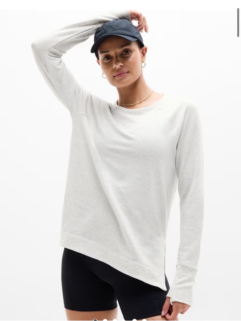 Athleta Coaster Luxe Sweatshirt Light Grey Size Medium
